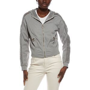 Xcvi Womens  Gillian Bomber Jacket, Gray